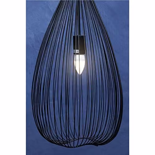 Orsina Modern Metal Pendant Light in Black and Gold/Brass, Height Adjustable, W/D/H: 32 x 32 x 177 cm – 2