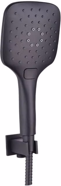 Bathroom Kingdom Essential Square Hand Shower and Bracket in Matt Black