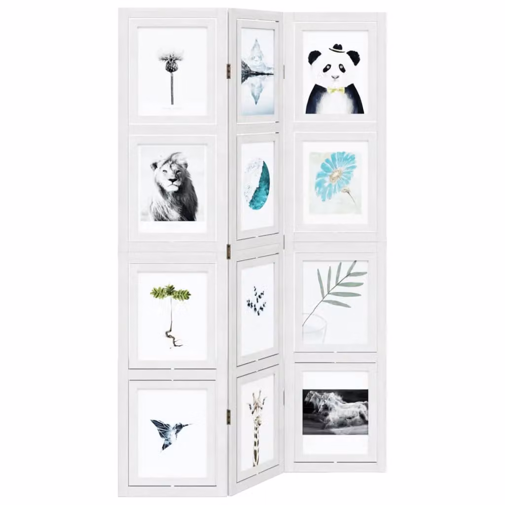 Berkfield Home 3-Panel White Solid Paulownia Wood Room Divider – 2