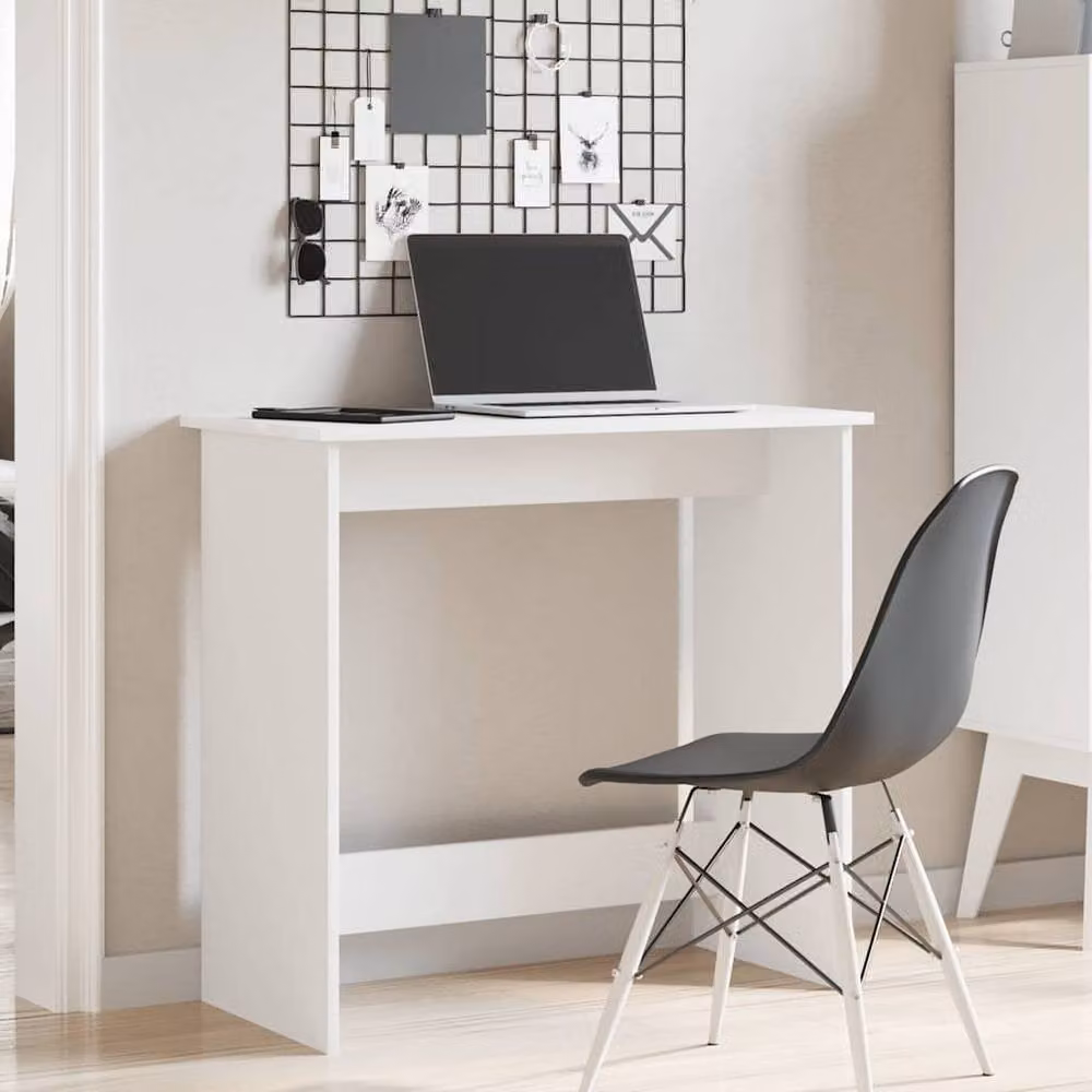 Berkfield Home White Writing Desk in Engineered Wood, W: 80 cm, D: 40 cm, H: 75 cm – 2