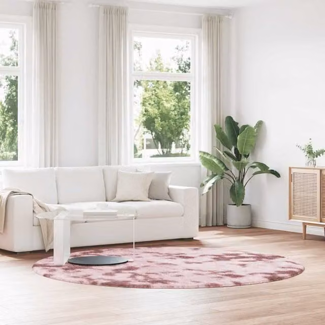 Berkfield Home NAVARRA Shaggy High Pile Rug, Dusty Pink, W/D/H: 240 x 240 x 1 cm – 1