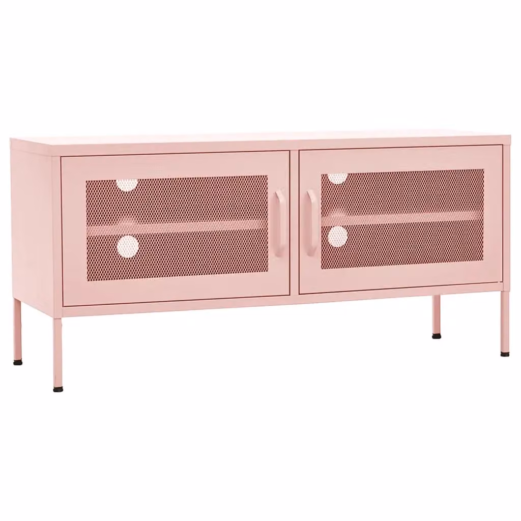 Berkfield Home Modern Pink Metal TV Cabinet W/D/H: 105 x 35 x 50 cm – 2