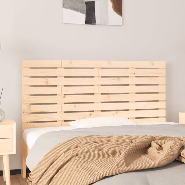 Berkfield Home Rustic Solid Wood Pine Wall Headboard in Brown, W: 146 cm, D: 3 cm, H: 63 cm – 1