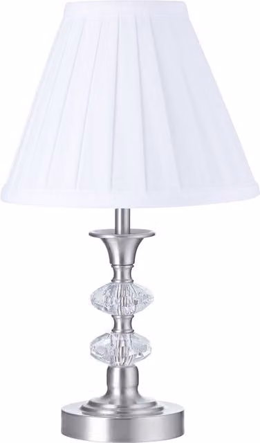 Happy Homewares Contemporary LED Touch Table Lamp in Metallic Silver with Dimmable Warm White Bulb