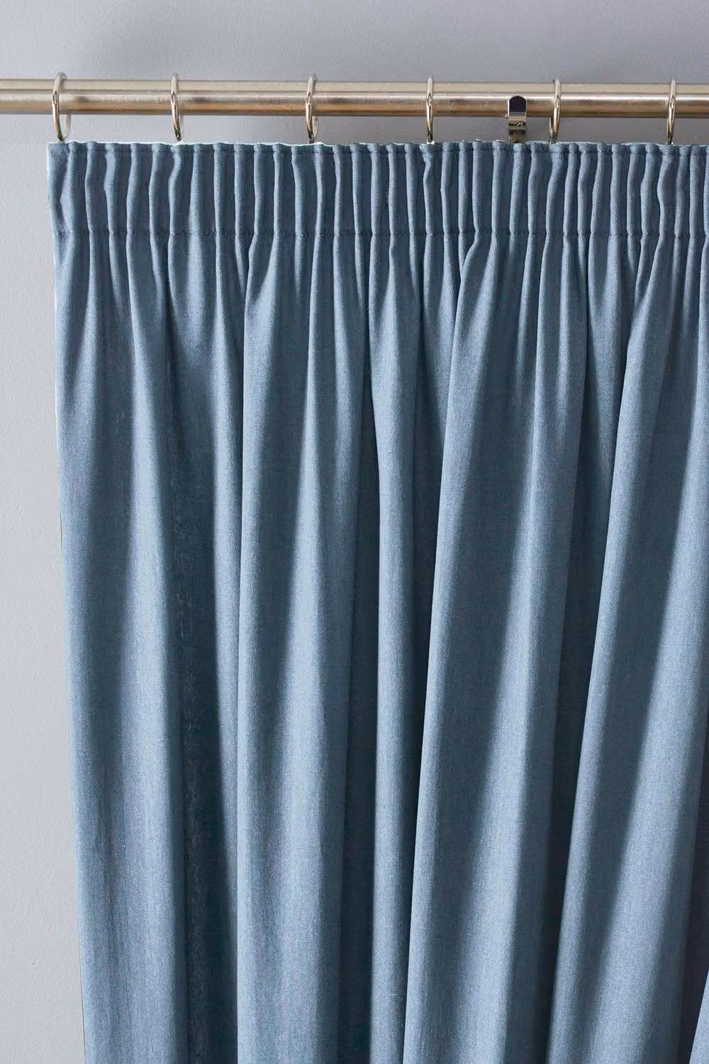 Fusion Dijon Thermal and Blackout Fully Lined Pencil Pleat Curtains in Light Blue, Width: 229 cm, Drop: 183 cm – 2