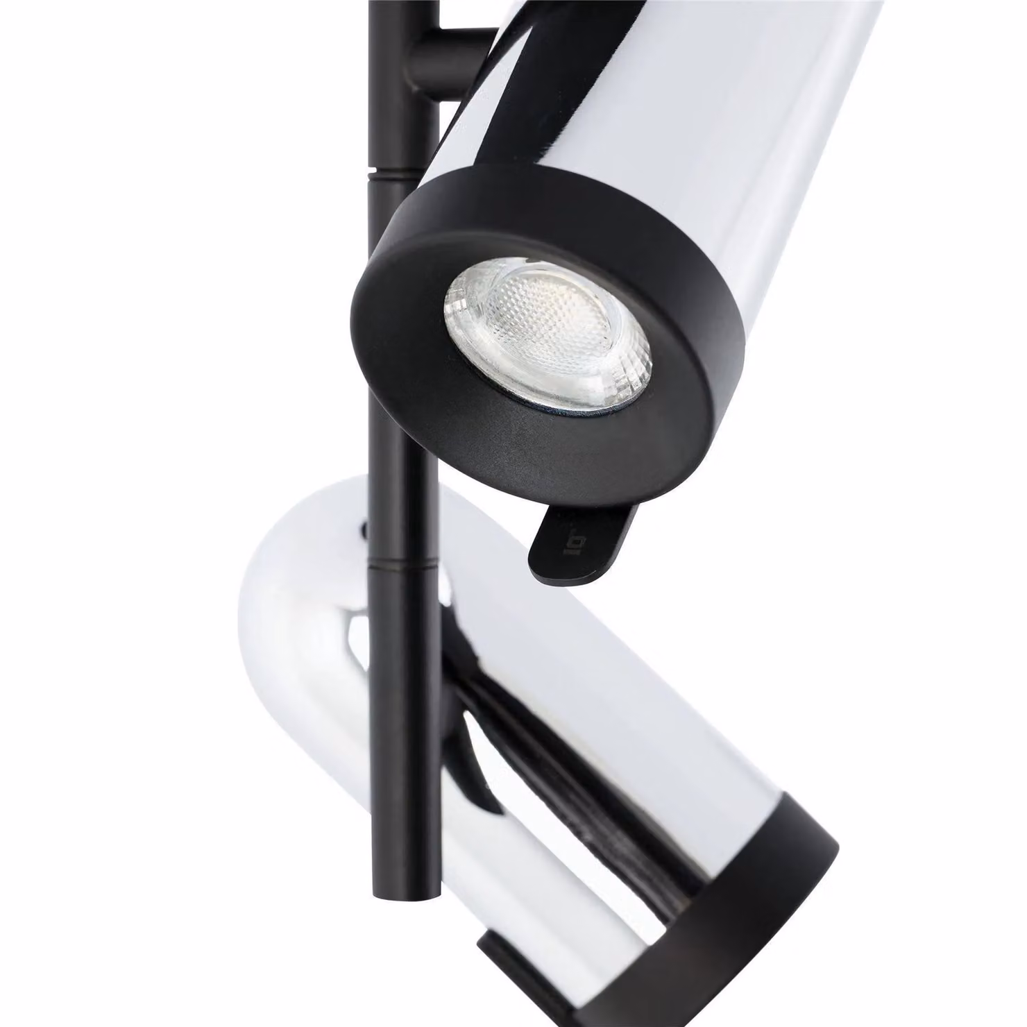 Netlighting Orleans 2 Light Adjustable Surface Mounted Spotlight in Grey with Chrome and Black Accents, GU10 – 2