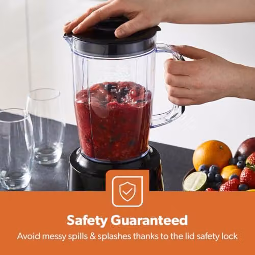 Geepas 2-in-1 Blender and Smoothie Maker with Spice Mill, 550W, 1.8L, Black – 5