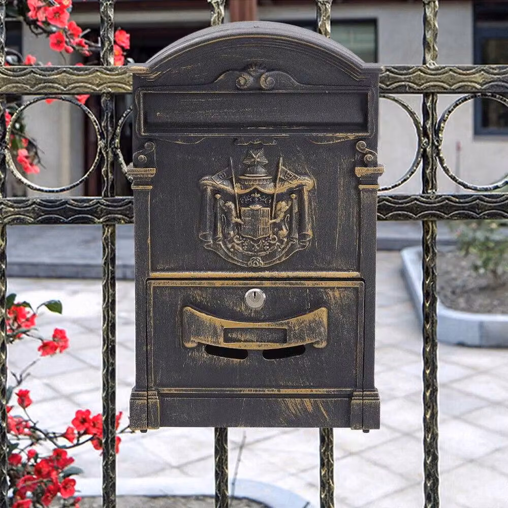 SPETLEK Large Aluminium Wall Mounted Letterbox in Bronze, W/D/H: 42.0 x 26.0 x 8.5 cm – 4
