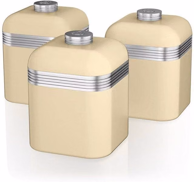 Swan Retro Set of 3 Canisters in Beige