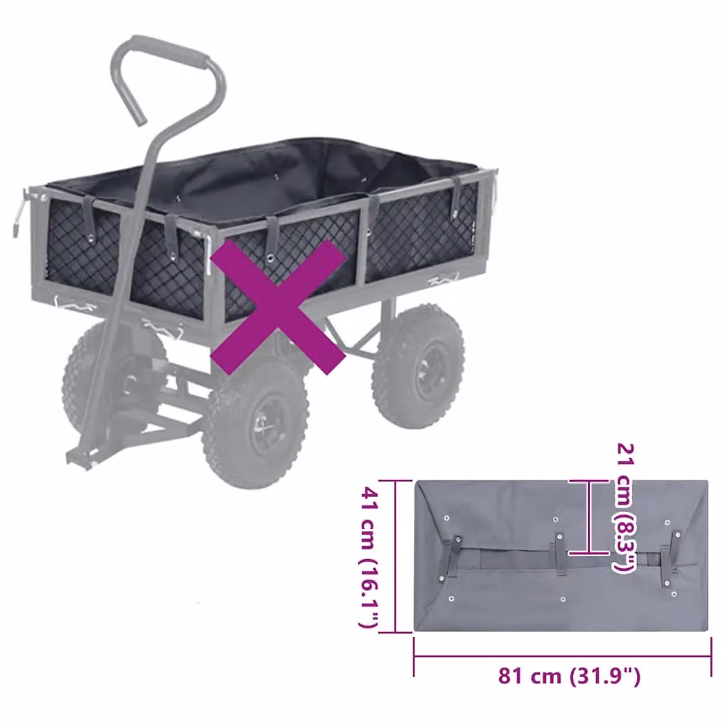 Berkfield Home Garden Cart Liner in Dark Grey, W/D/H: 81 x 41 x 21 cm – 2