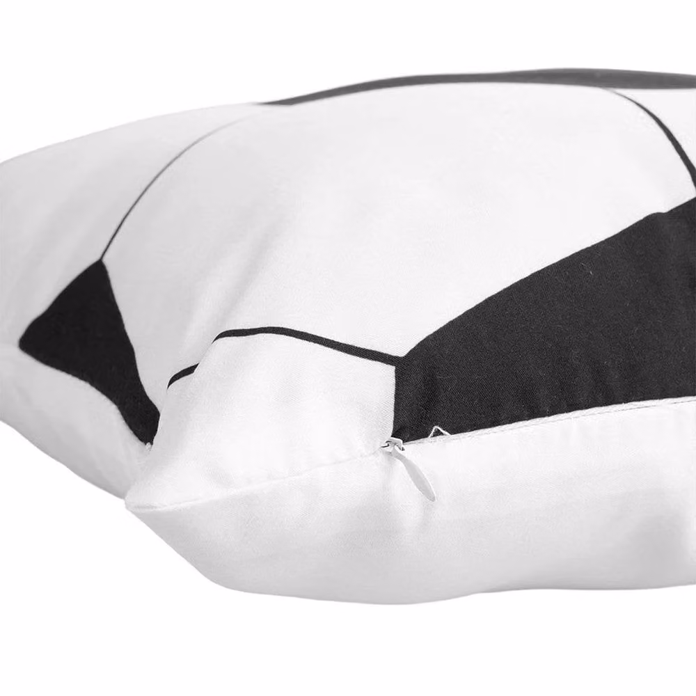 NESTLUNE 4-Piece Football Cushion Covers in White, Polyester Soccer Decor, W/H: 120 x 90 cm – 5