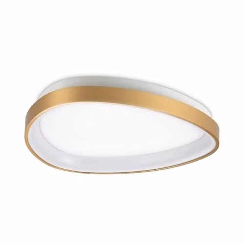 Ideal Lux Gemini LED Semi Flush Ceiling Light in Brass with 3000Lm Warm White Output, Diameter: 42 cm