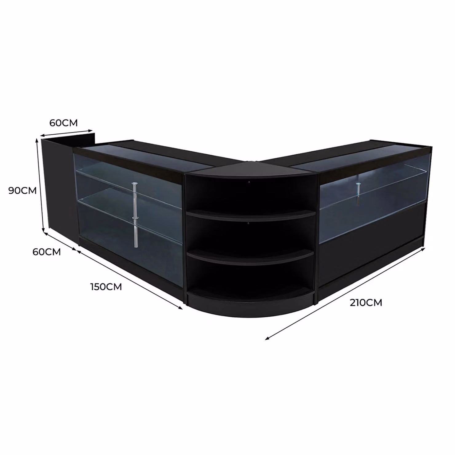 Monstershop Theia LED Shop Counter Set K1500, C1500, TB60 & LM60 in Black – 2