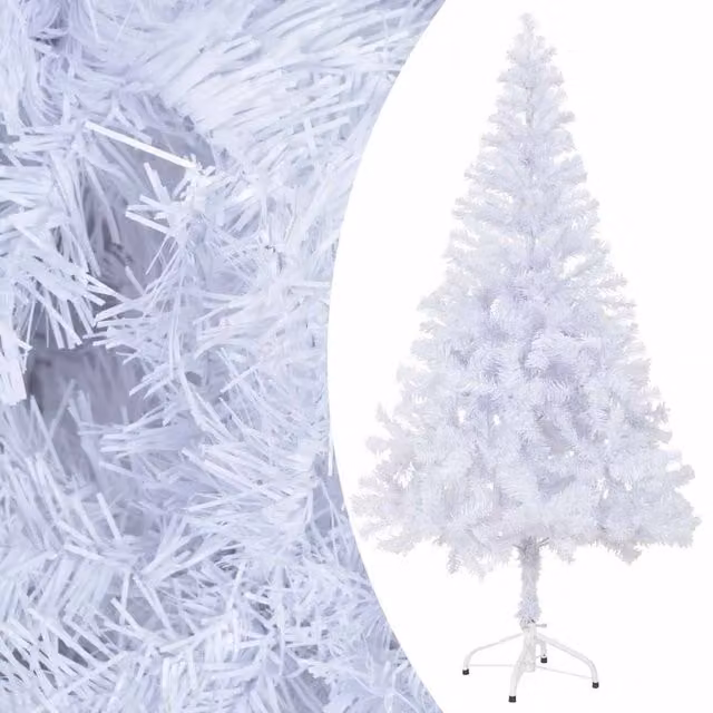 Berkfield Home Artificial Pre-lit White Christmas Tree with Ball Set, Height: 150 cm