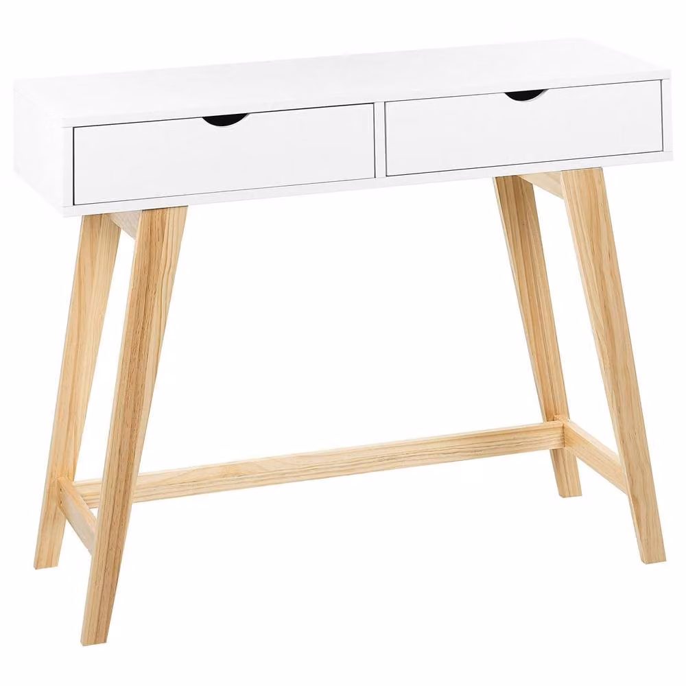 Wyld Haus Console Table with White Lacquer Top and Light Pine Legs W/D/H: 101 x 36 x 78 cm – 2