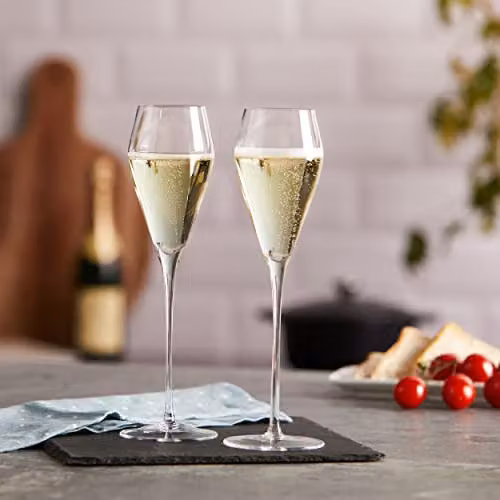 LSA International Transparent Champagne Flute Prosecco Glasses, Set of 2, 250 ml – 2