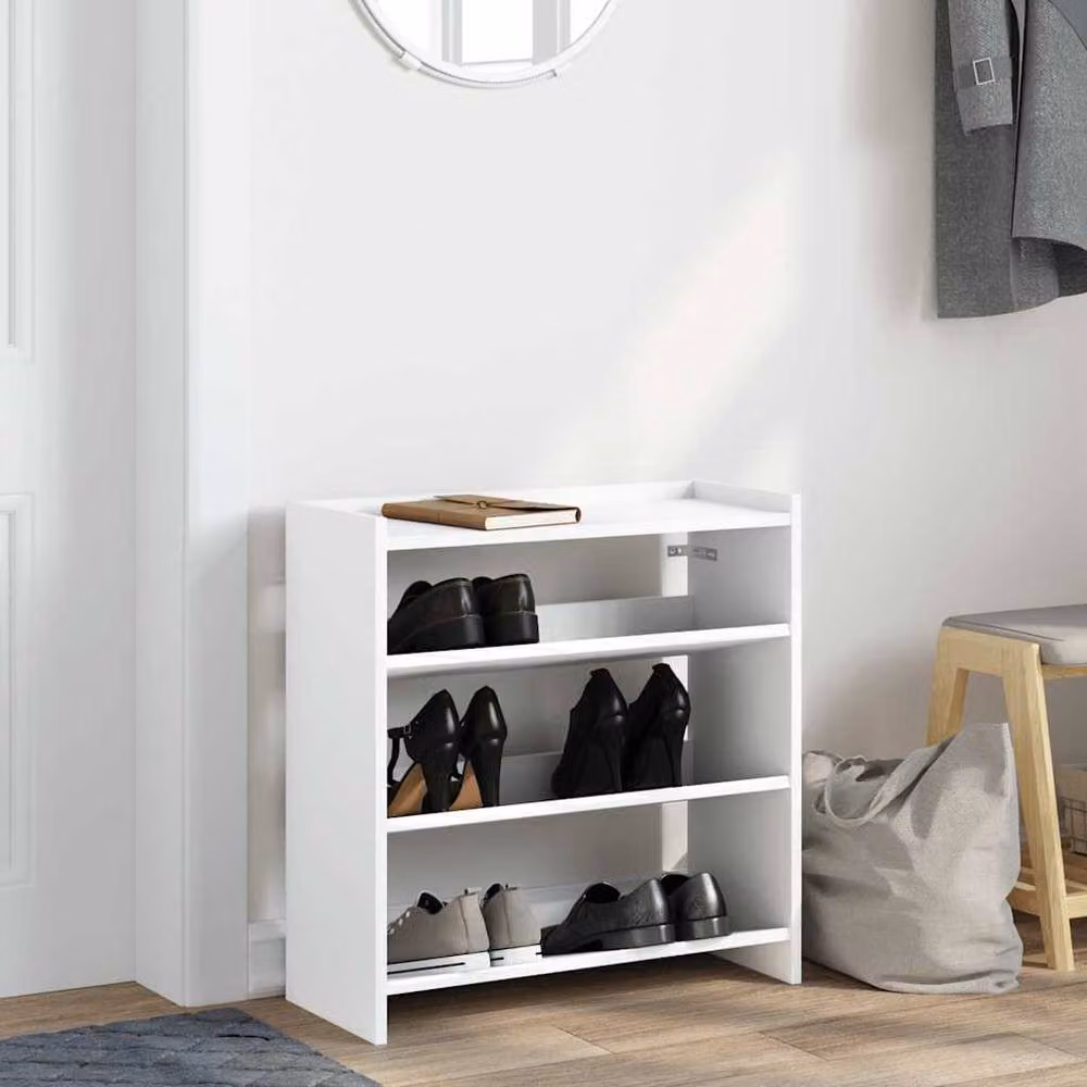 Berkfield Home White Shoe Rack, W/D/H: 60 x 25 x 62 cm – 2