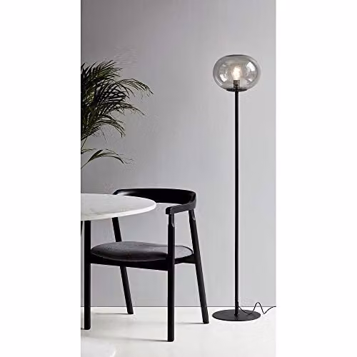 Nordlux Alton Modern Floor Lamp in Black with Transparent Glass and Metal Finish, E27 – 3