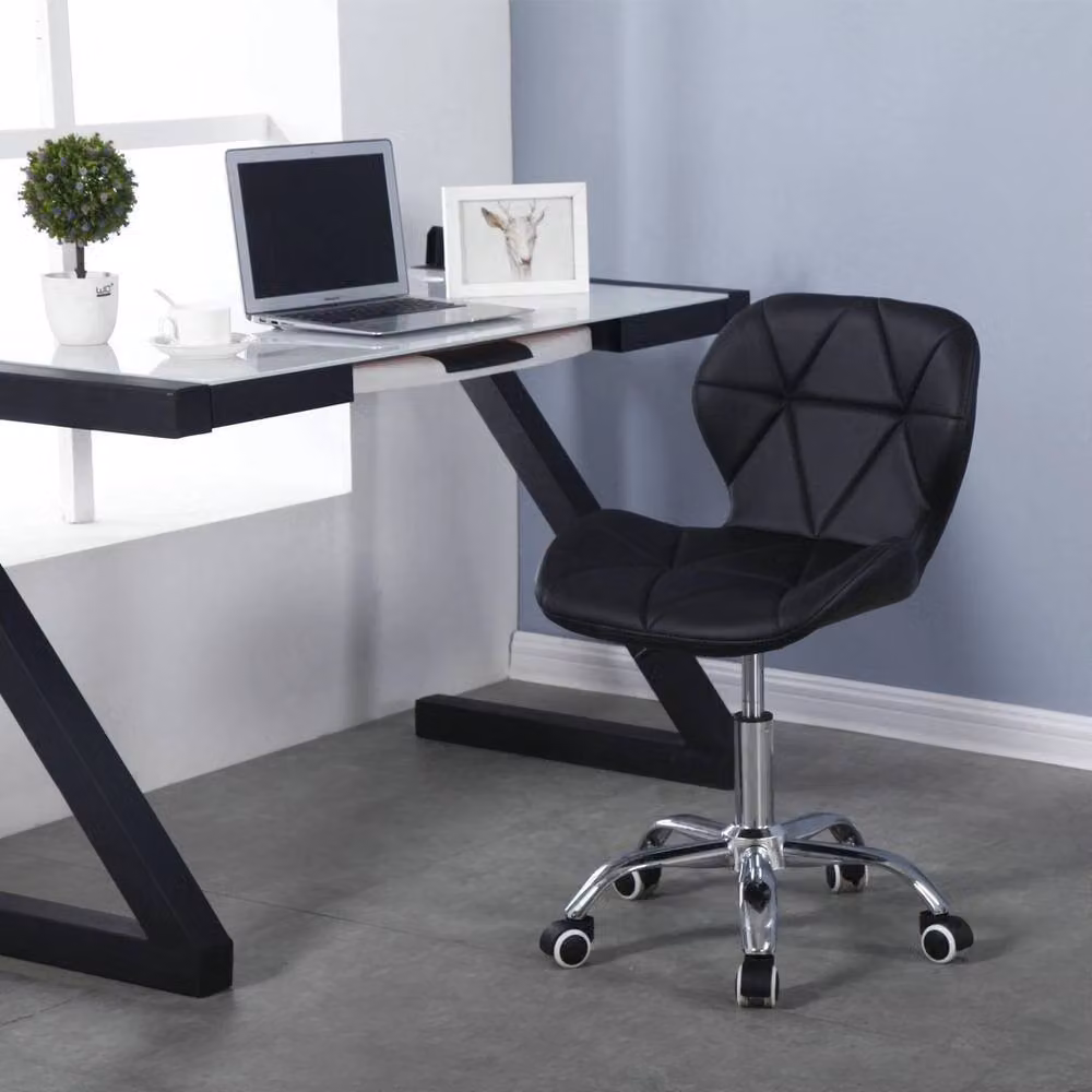 KORVIXA Black Synthetic Leather Swivel Task Chair for Home Office and Bedroom – 3