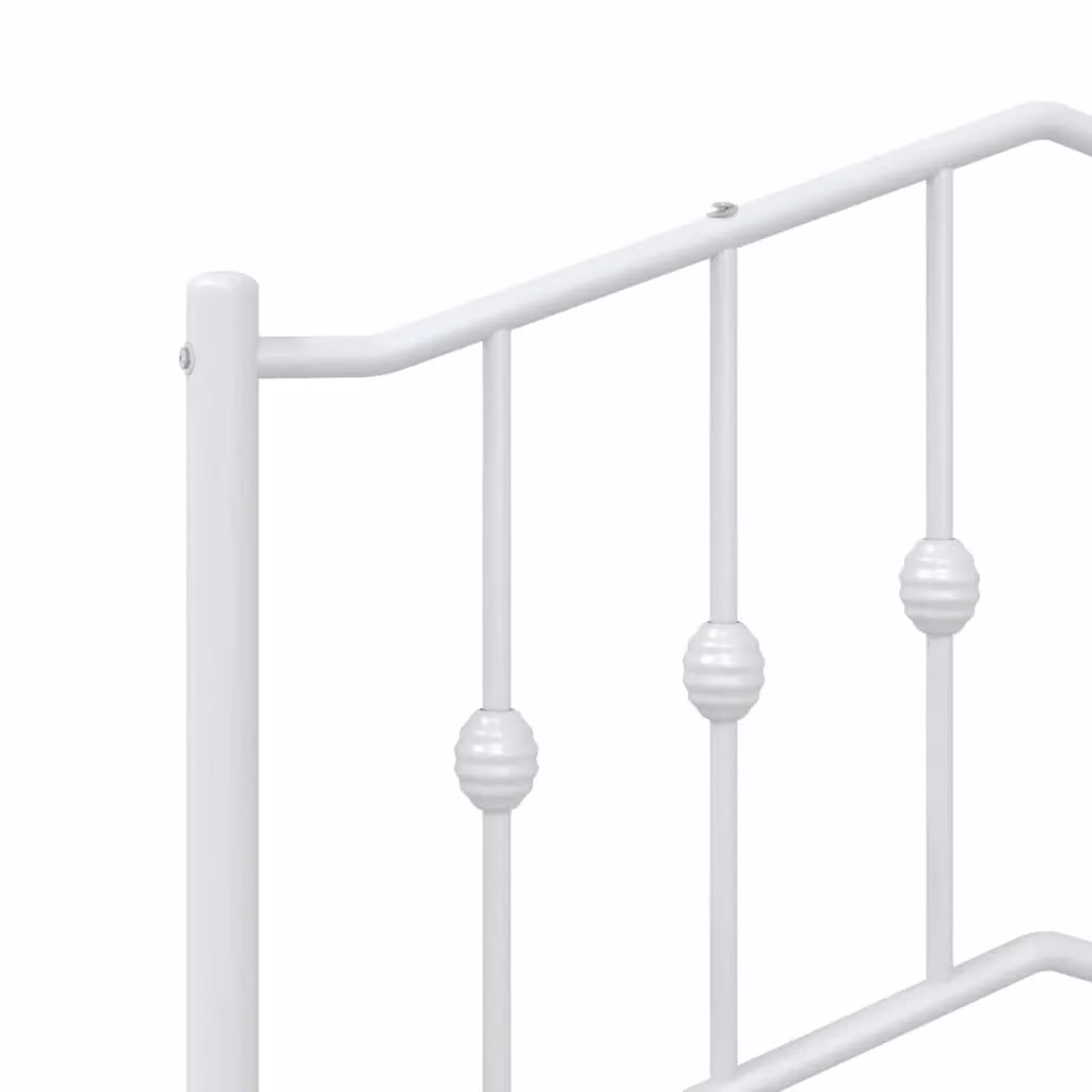Berkfield Home Classic Metal Headboard in Black and White, Width: 107 cm
