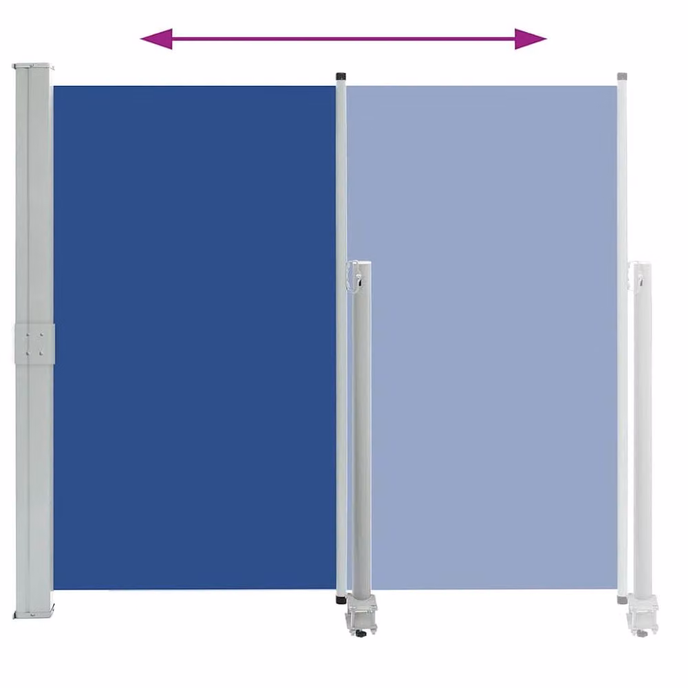 Berkfield Home Single Retractable Side Awning in Blue, W/H: 300 x 160 cm – 2