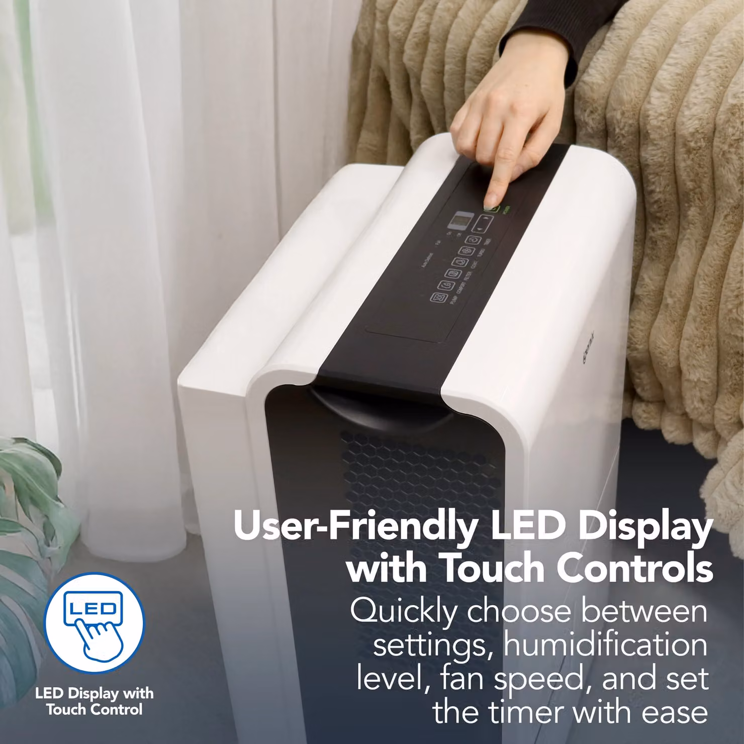 Igenix Portable Dehumidifier in White with Continuous Drain Function – 3