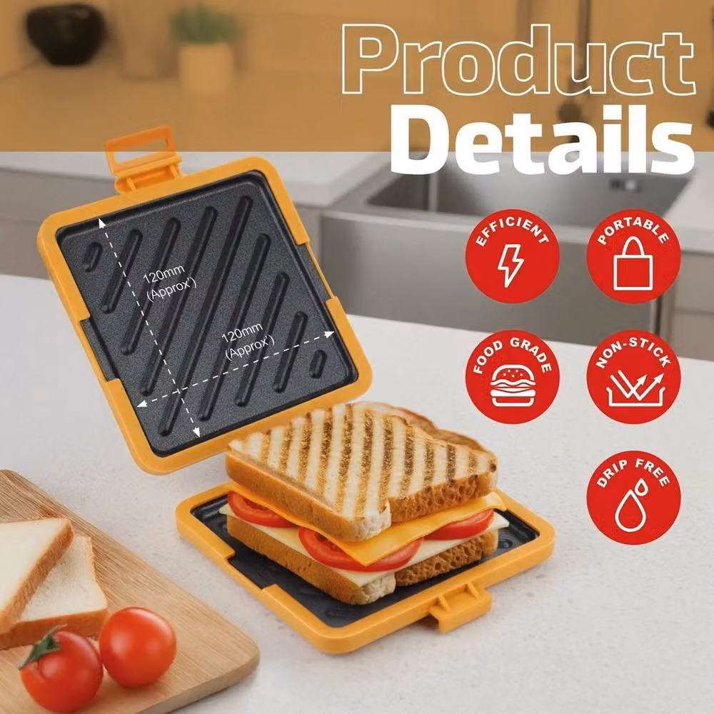 Havendro Microwave Toastie Maker and Sandwich Grill in Yellow – 3