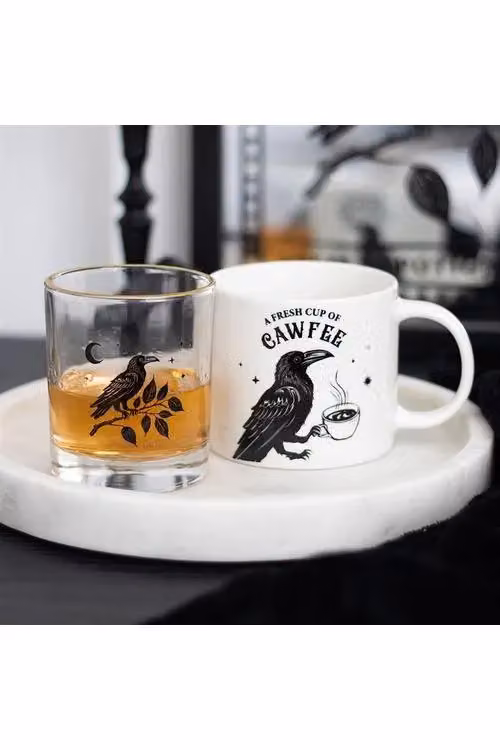 KDMD Fresh Cup of Cawfee Raven Mug in White Ceramic – 4