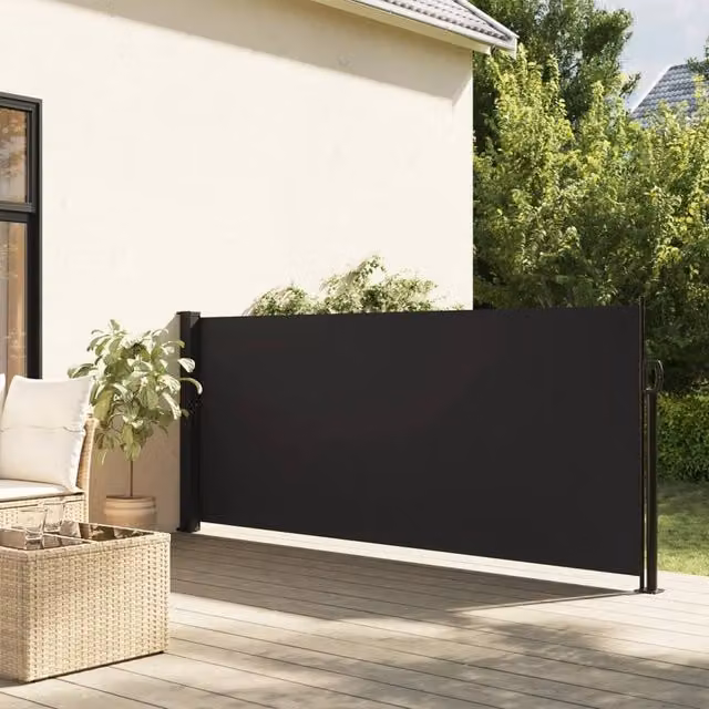 Berkfield Home Retractable Side Awning in Black, W/H: 500 x 140 cm