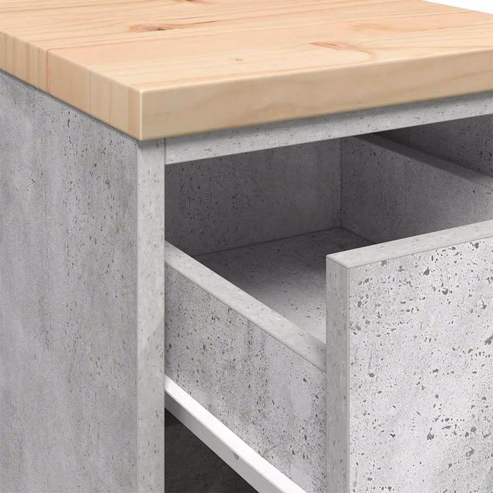 Berkfield Home Durable Garage Storage Cabinet in Concrete Grey, W/D/H: 30 x 51 x 85 cm – 3