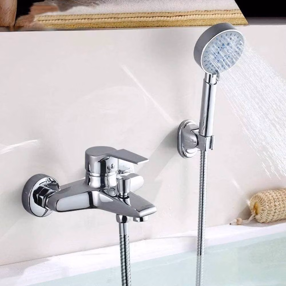 KORVIXA Bath Shower Mixer Tap with Handset in Silver Chrome – 2