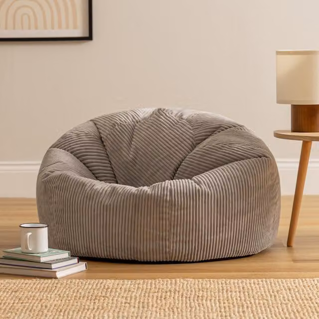 Icon Kingston Classic Cord Bean Bag in Grey