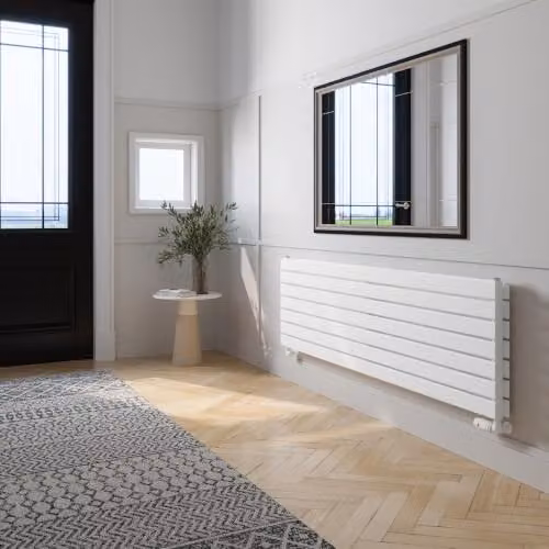 UK Radiators Typhoon Axis White Flat Tube Horizontal Designer Radiator, H 47.6 cm x W 160 cm – 2