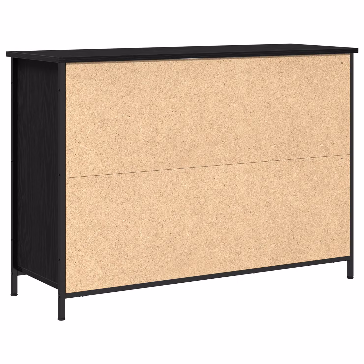 Berkfield Home Black Oak Sideboard in Engineered Wood and Steel, W/D/H: 100 x 35 x 70 cm – 3