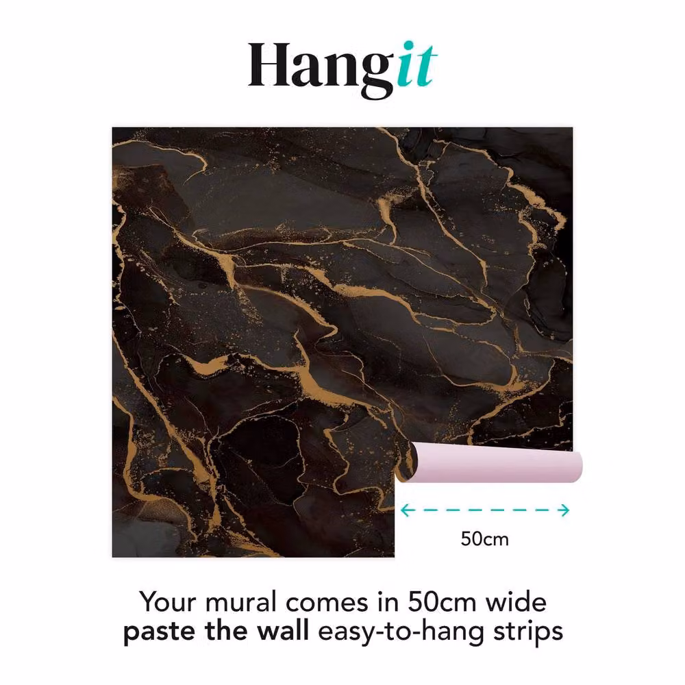 Superfresco Easy Marble Black and Gold Abstract Matt Wall Mural W: 300 cm, H: 280 cm – 3