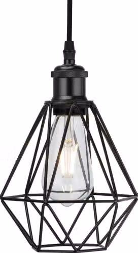 Knightsbridge Vintage Metal Pendant Cage in Black