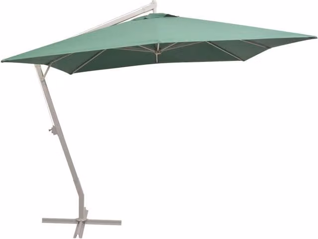 Berkfield Home Green Cantilever Hanging Parasol with Aluminium Pole, W/D: 300 x 300 cm – 1