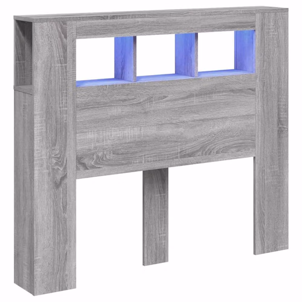 Berkfield Home Grey Sonoma LED Headboard with Integrated Shelf and Lighting, W/D/H: 120 x 18.5 x 103.5 cm – 2