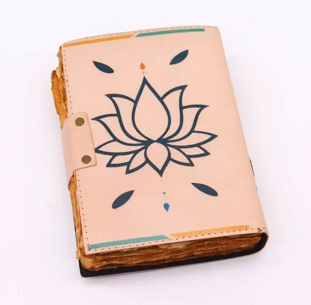 KDMK Seven Chakra Colours Leather Deckle Edge Notebook in Multicolour