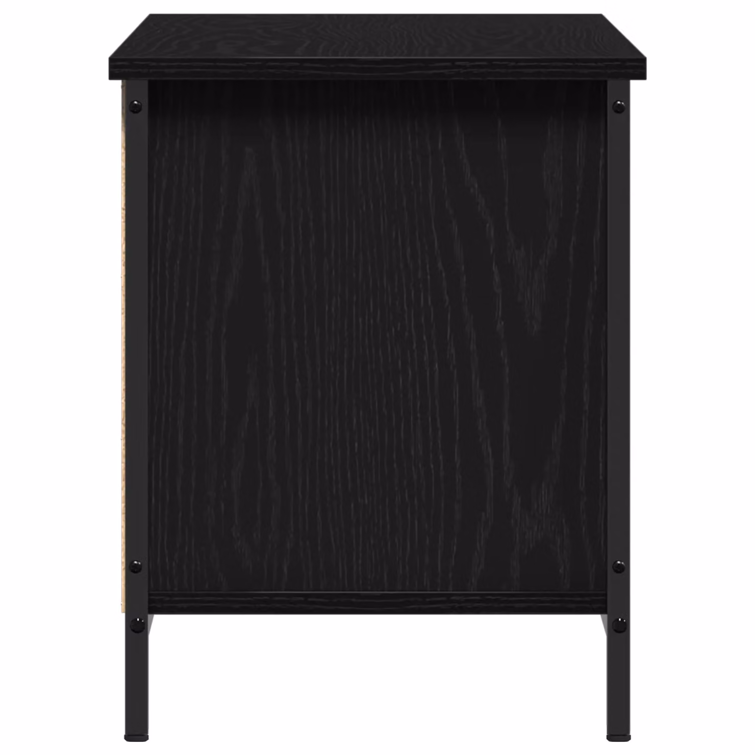 Berkfield Home Black Oak Entertainment Centre in Black Oak and Metal – 4