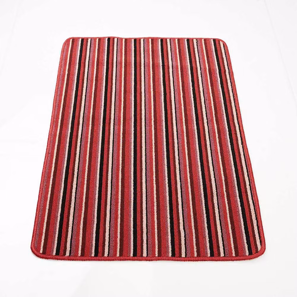 Coopers of Stortford Striped Non-Slip Rectangular Hallway Runner Rug for Kitchen and Entrance, Multicolour Red – 2