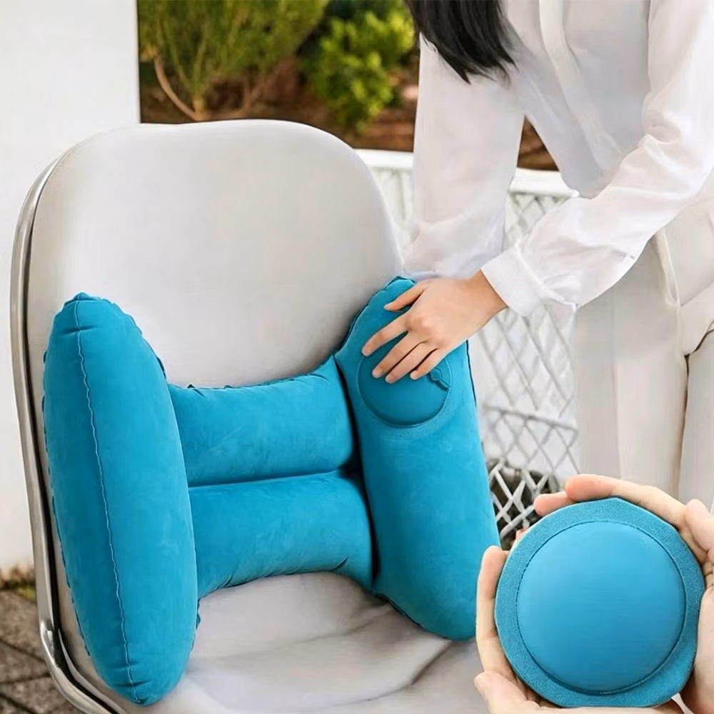 Quipulse H-Shaped Manual Press Inflatable Contoured Lumbar Cushion in Green – 2