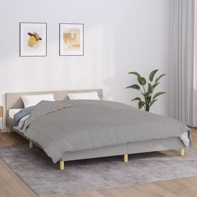 Berkfield Home Grey Weighted Blanket with Glass Beads, W/D/H: 200 x 200 cm, 9 kg – 1