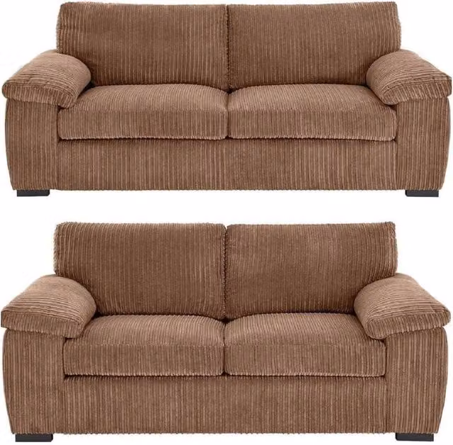 Bliss Furniture Amalfi 3+2 Seater Sofa Set in Beige Jumbo Cord Fabric