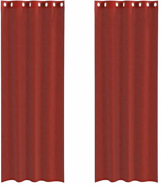Berkfield Home Red Voile Fabric Curtains with Eyelets, 2 Pack – 1