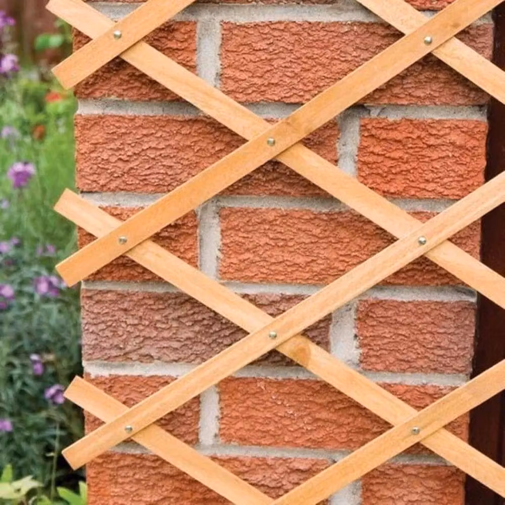 FLAVORA Expanding Wooden Garden Trellis Support for Climbing Plants, Brown, W/H: 91.44 x 182.88 cm – 2