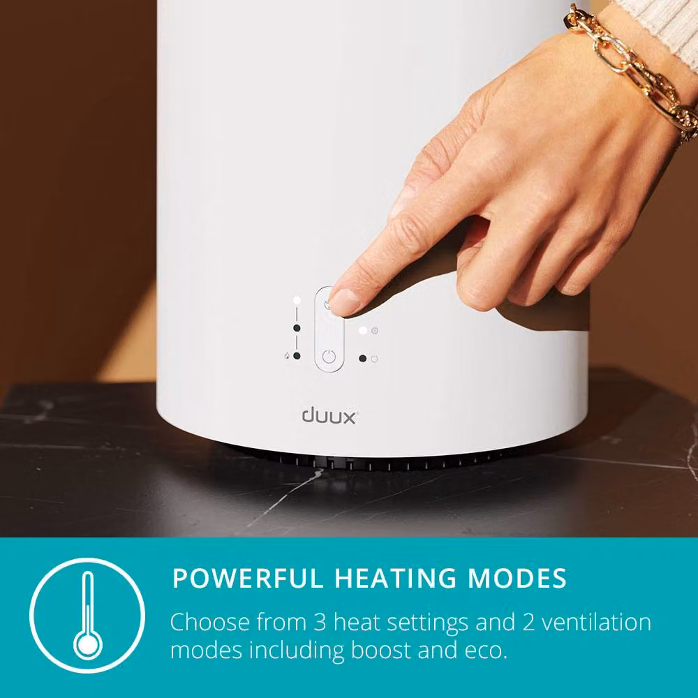 Duux Threesixty Smart Ceramic Fan Heater, 1800W, White with App Control – 4