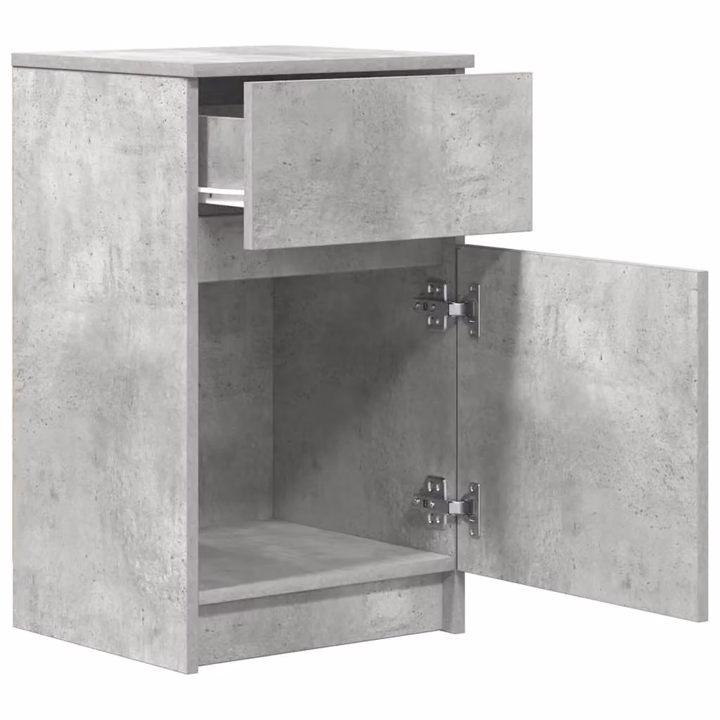 Berkfield Home Set of 2 Bedside Cabinets in Concrete Grey, W/D/H: 39 x 35 x 65 cm – 3
