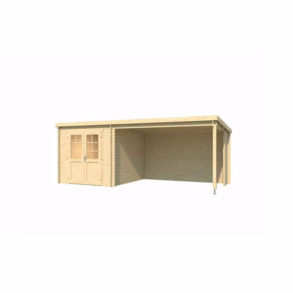 Lasita Maja Ltd Saint Raul Log Cabin Garden Room and Home Office in Natural, W: 303.9 cm, D: 590 cm, H: 222.3 cm – 2