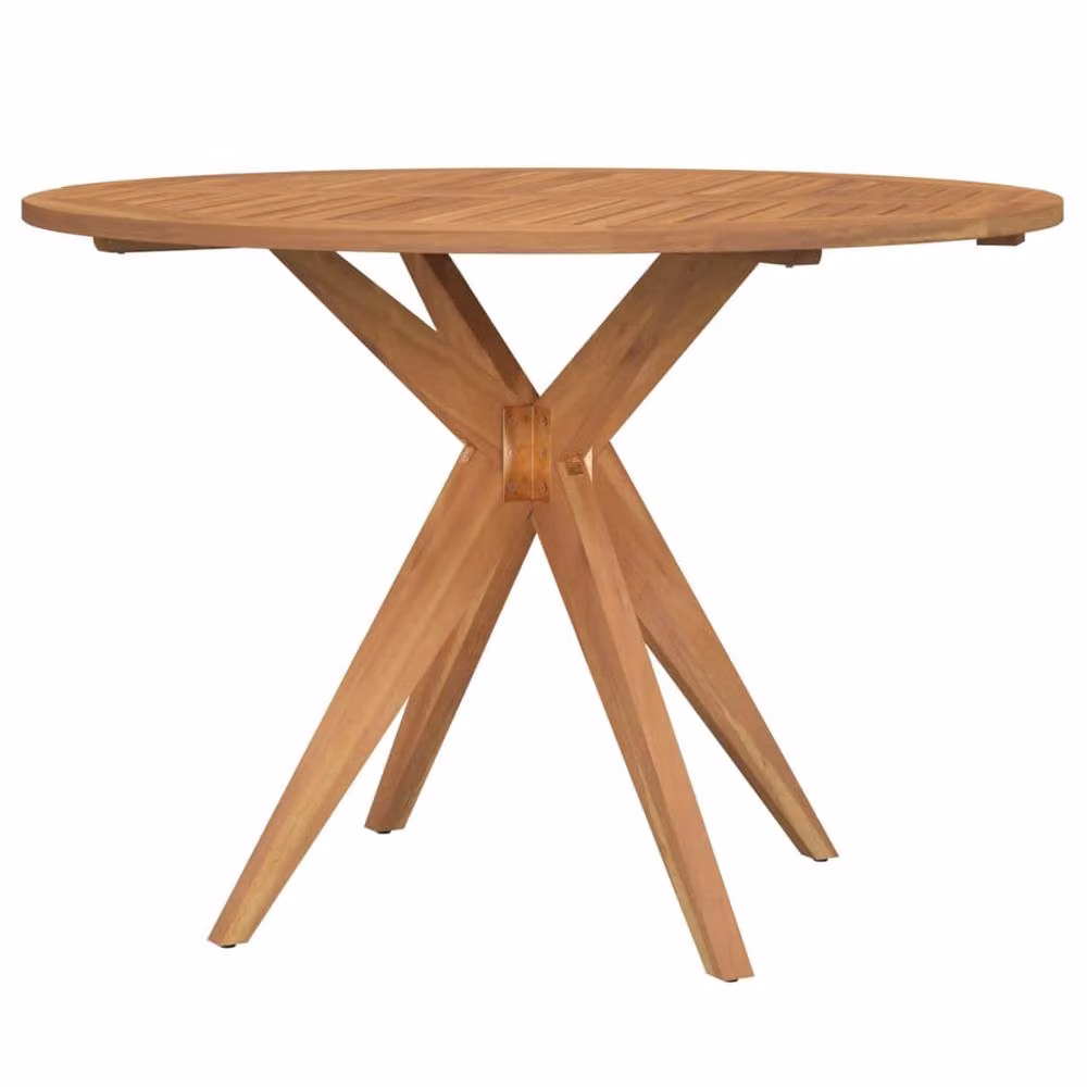 Berkfield Home Round Acacia Wood Garden Table in Brown, Diameter: 110 cm, Height: 75 cm – 2
